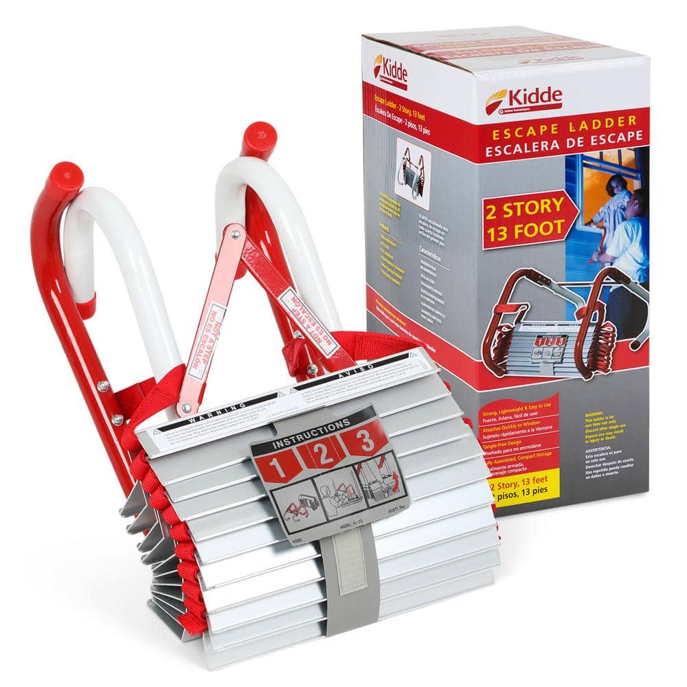 Kidde Fire Escape Ladder, 2Story, 13 ft. Long, 1,000 lb. Load Capacity