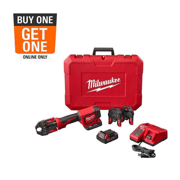 M18 18V Lithium-Ion Cordless Short Throw Press Tool Kit with 3 PEX Crimp Jaws (2) 2.0 Ah Batteries and Charger