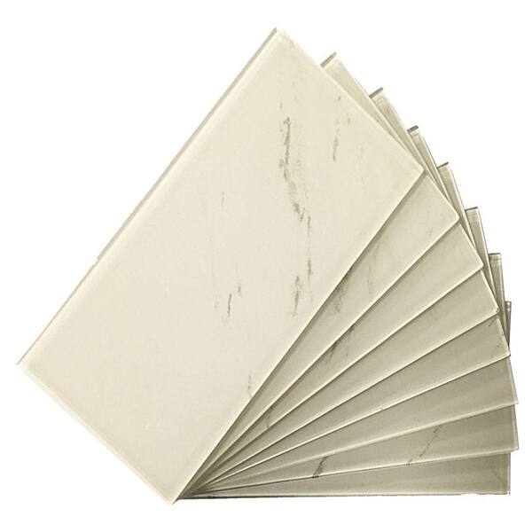 Instant Mosaic Peel and Stick Glass Wall Tile - 3 in. x 6 in. Tile Sample