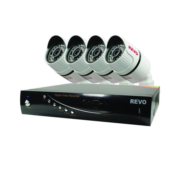 Revo Wired T-HD 4-Channel 1TB DVR Surveillance System with 4 T-HD 1080p Bullet Cameras