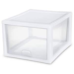 27 Qt. Single Box Modular Stacking Storage Container Clear (12-Pack)