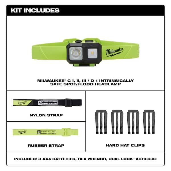 310 Lumens LED Intrinsically Safe Spot/Flood Headlamp (10-Pack)