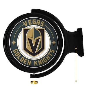 Vegas Golden Knights: Original "Pub Style" Round Lighted Rotating Wall Sign 21 in. L x 23 in. W x 5 in. H