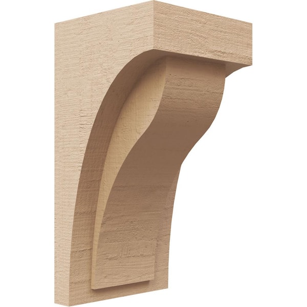 Ekena Millwork 5 in. x 10 in. x 5 in. Wide Helena Rough Cedar Woodgrain TimberThane Corbel, Primed Tan