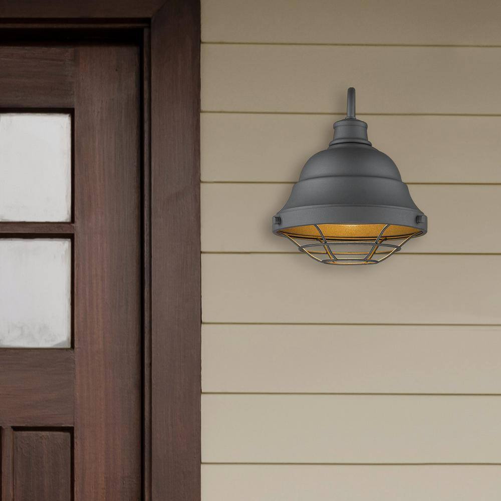 Black and Gold Dimmable Industrial Outdoor Wall Sconce