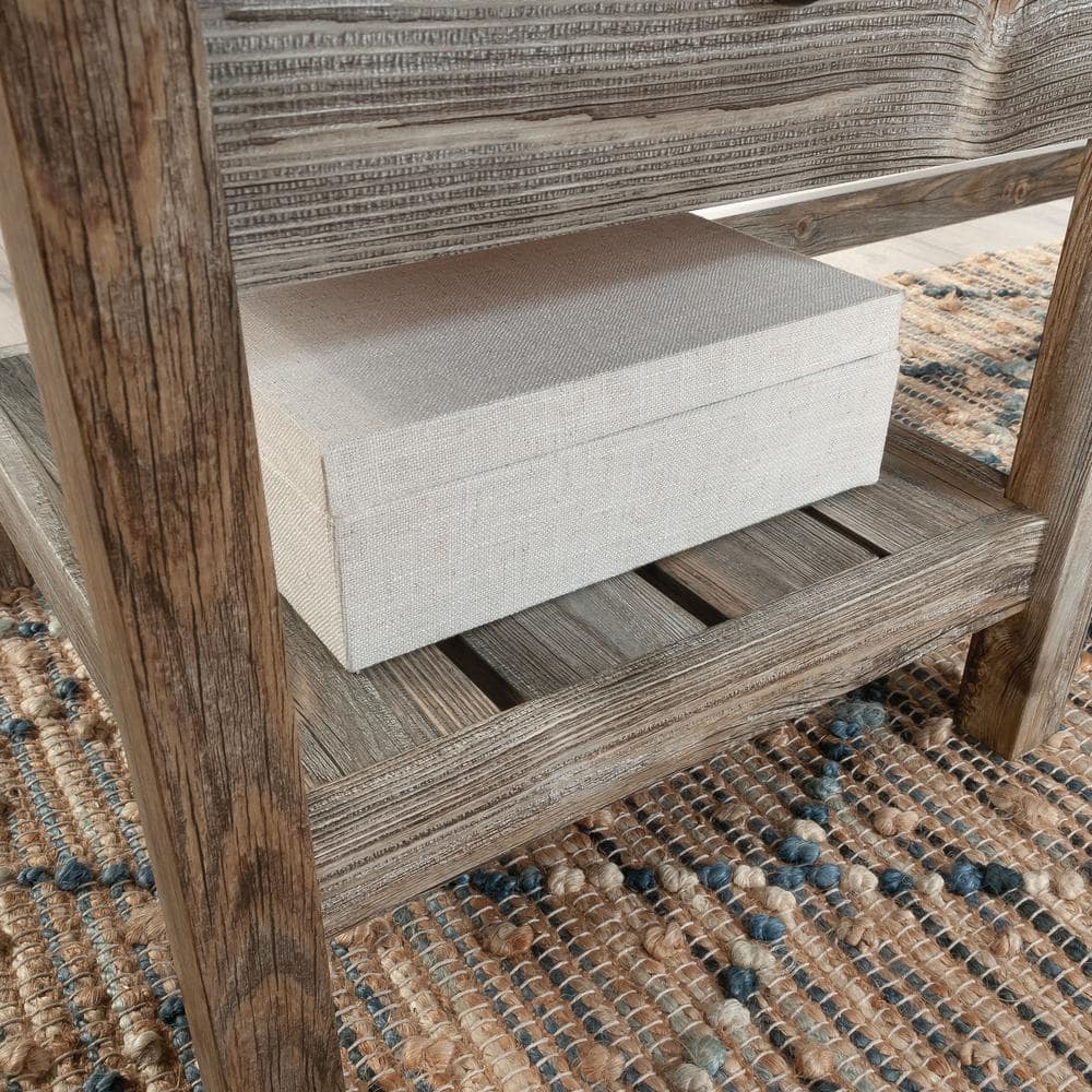 Rustic Cedar L-Shaped Wood Computer Desk with Drawers