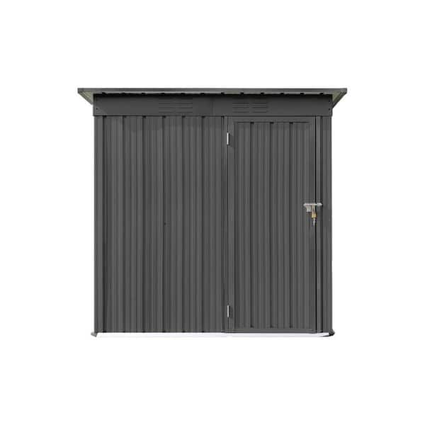 5 ft. W x 4 ft. D Grey Metal Tool Shed, Weatherproof Garden Shed with Hinged Door and Shutter Vents (20 sq. ft. )