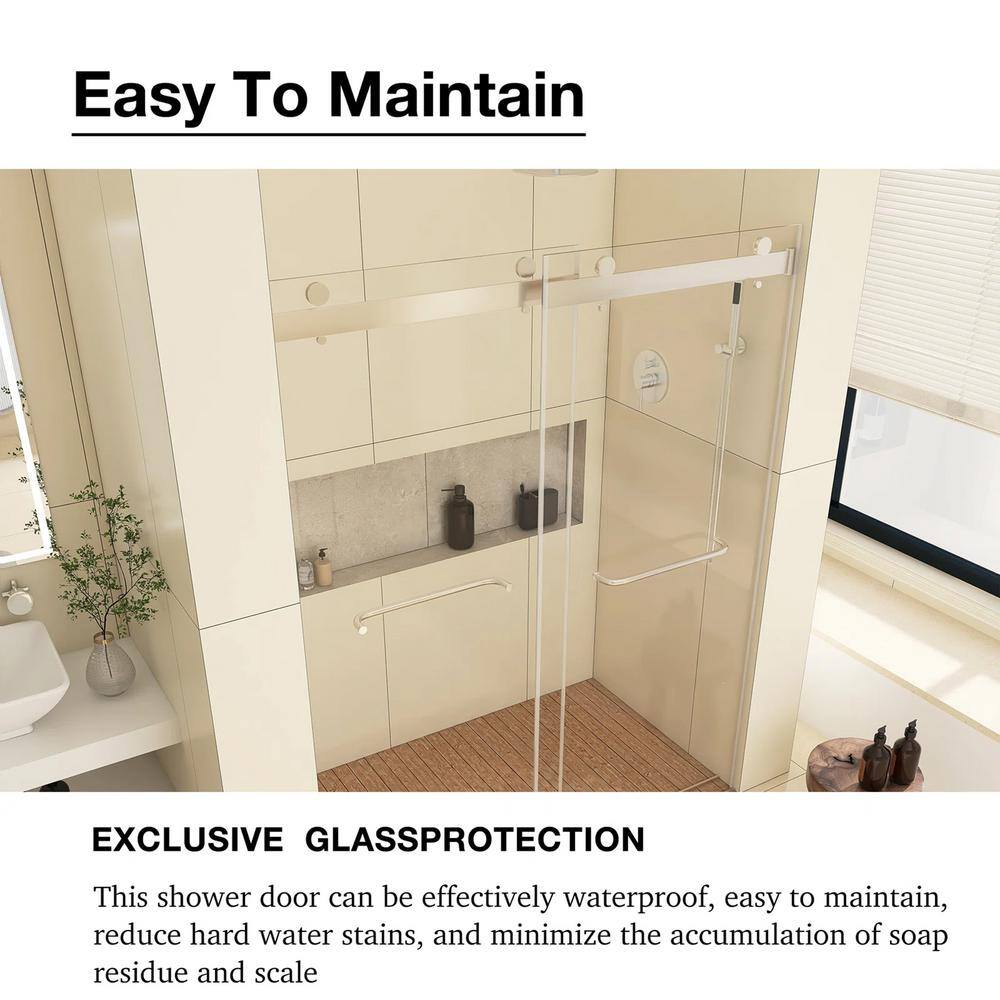 Matte Black Frameless Sliding Shower Door with Clear Glass