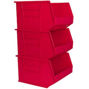 30270 Series, 16 1/2 in. W x 18 in. D x 11 in. H, Red Plastic Stackable Storage Bins Hanging Organizer, 3-Pack
