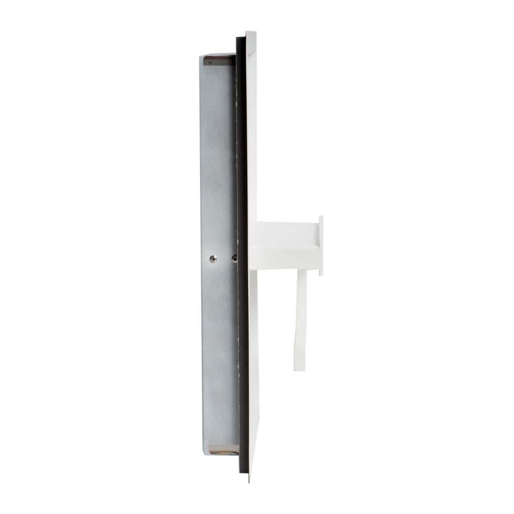 White Matte Stainless Steel Recessed Toilet Paper Holder Niche