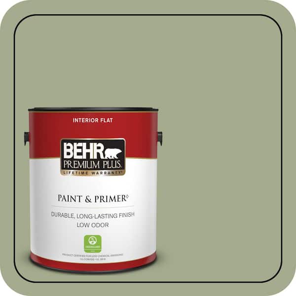BEHR PREMIUM PLUS 1 gal. #PMD-36 Mountain Sage Flat Low Odor Interior Paint & Primer