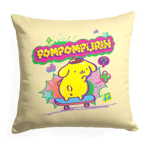 THE NORTHWEST GROUP Sanrio Pompompurin Pompom Skate 18 in. x 18 in. Printed Multi-Color Throw Pillow