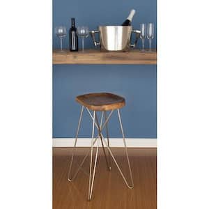 30 in. Light Brown Wood Contemporary Bar Stool