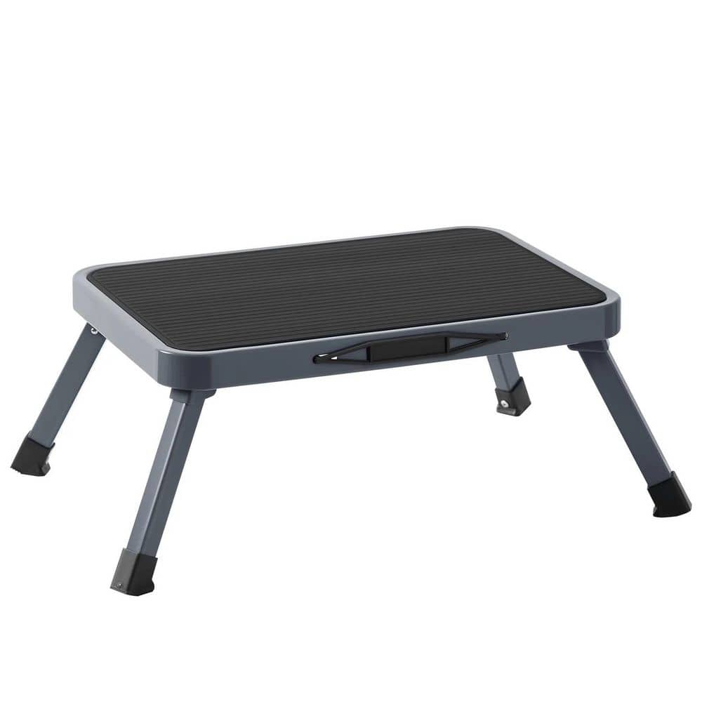 Portable Step Stool Lightweight Folding Steel Step Ladder with Non Skid Rub