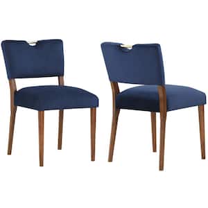 Bonito Navy Blue Velvet Upholstered Dining Chair - Set of 2