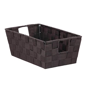 4.5 in. H x 6.5 in. W x 11.5 in. D Brown Fabric Cube Storage Bin