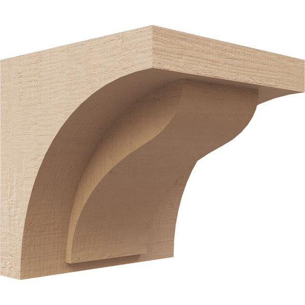 Ekena Millwork 4 in. x 4 in. x 4 in. Series 1 Wide Helena Rough Cedar Woodgrain Timberthane Polyurethane Corbel, Primed Tan