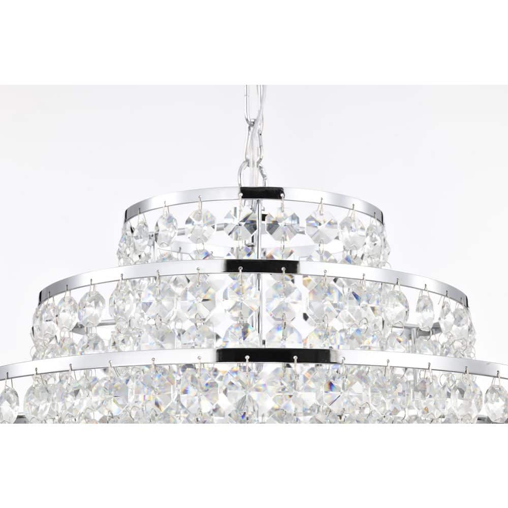 Glam Chrome and Crystal 4-Light Tiered Chandelier