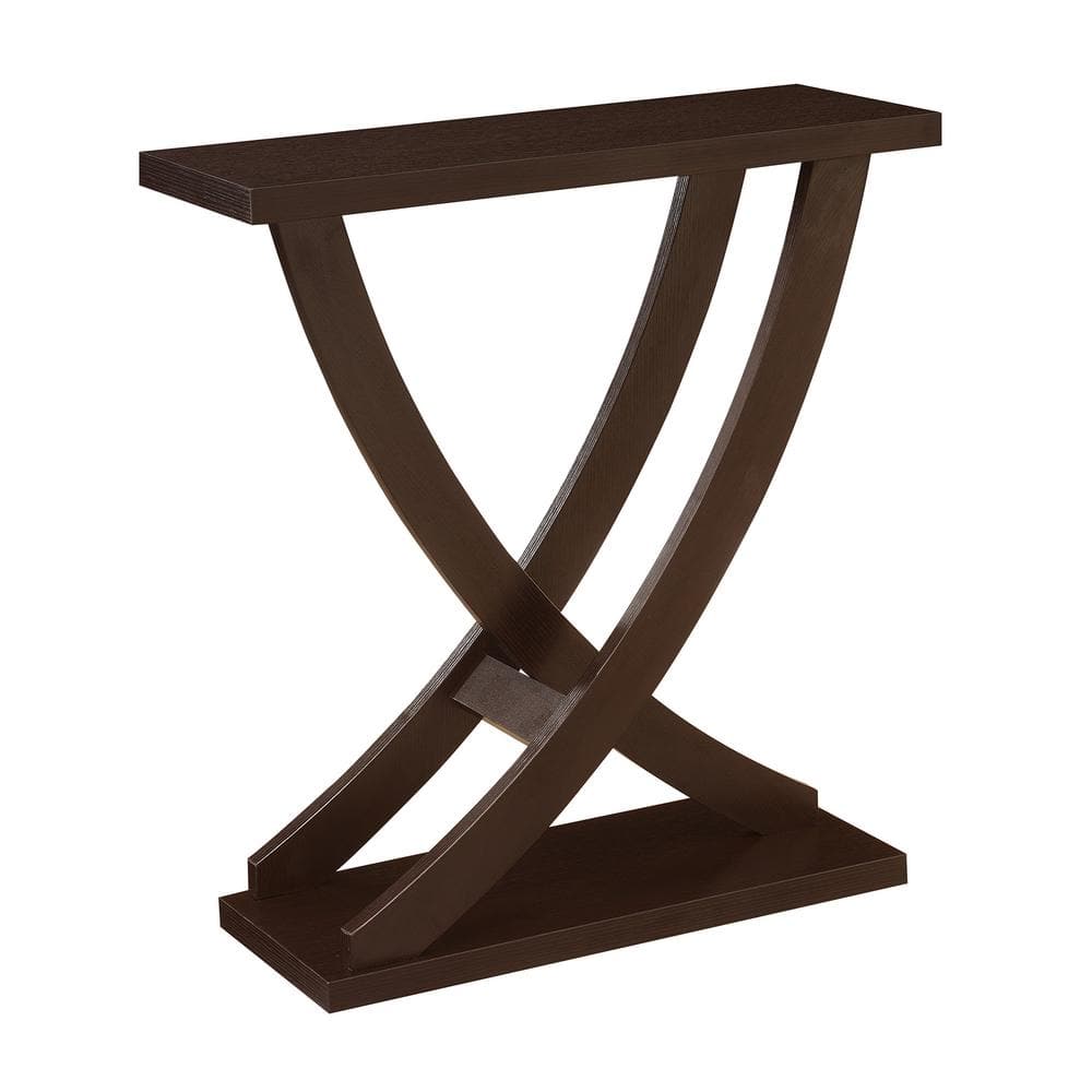 Espresso Woodgrain Contemporary Console Table with Storage