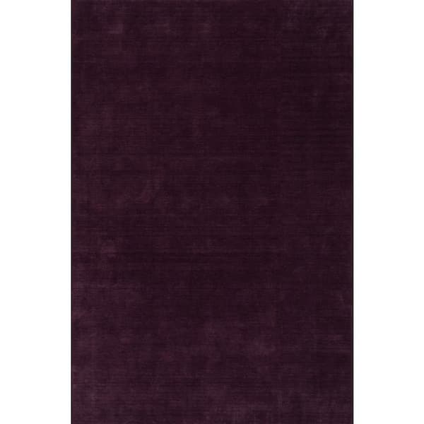 Arrel Speckled Wool-Blend Eggplant 4 ft. x 6 ft. Indoor Area Rug