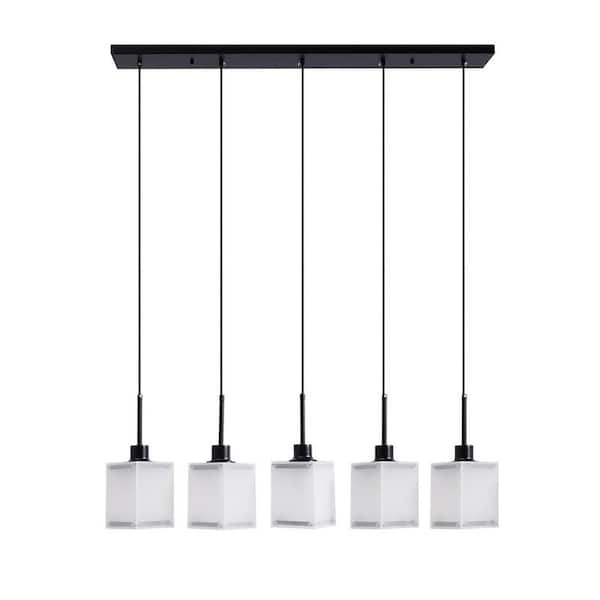 Zevni 21 in. 4-Light Brass Island Pendant Light, Modern