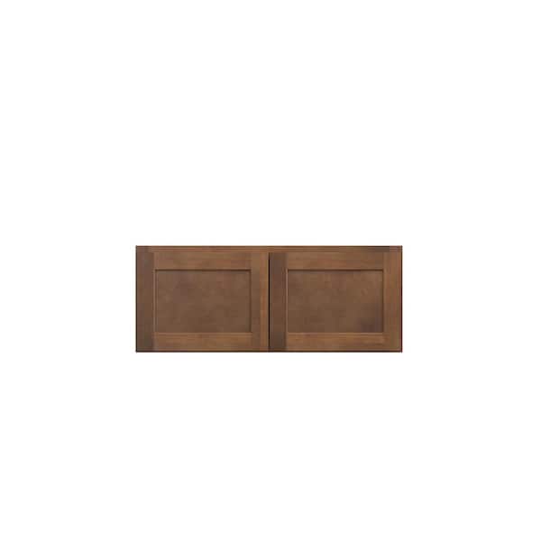Amherst Shaker 30 in. W x 12 in. H x 12 in. D in Walnut Plywood Assembled Wall Cabinet