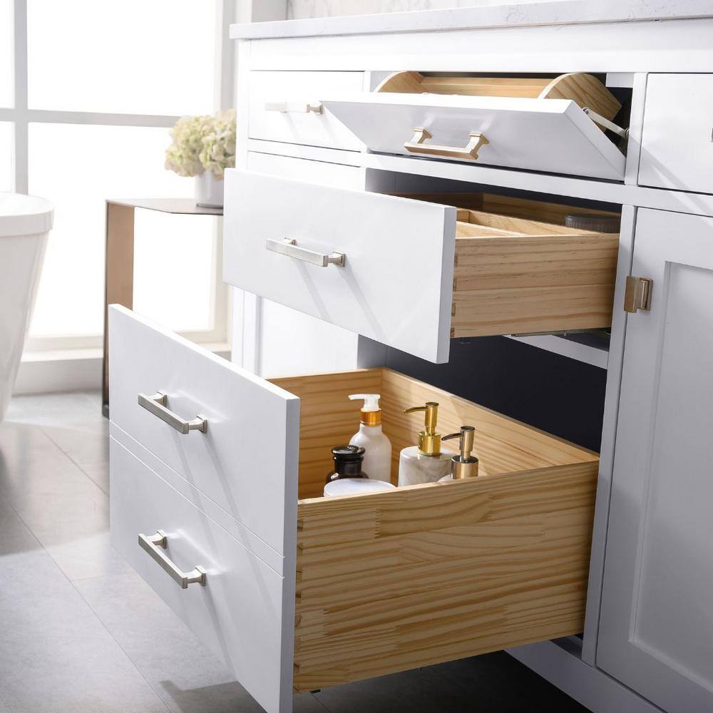 Jasper 60'' White Double Freestanding Bathroom Vanity
