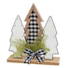 Gerson 12-in H Wood Holiday Trees w/ Pine & Bow Accent, 2594900EC