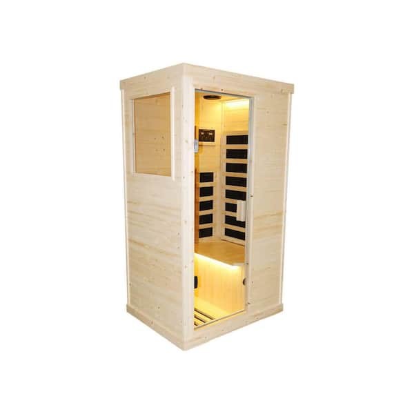Spruce 1-Person Far Infrared Sauna with Carbon Heaters and MP3