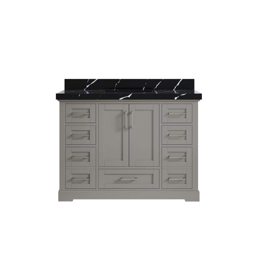 Boston 48 in. W x 22 in. D x 36 in. H Single Sink Bath Vanity in Elephant Gray with 2 in. Calcutta Black Qt. Top price history on PriceWatchPro