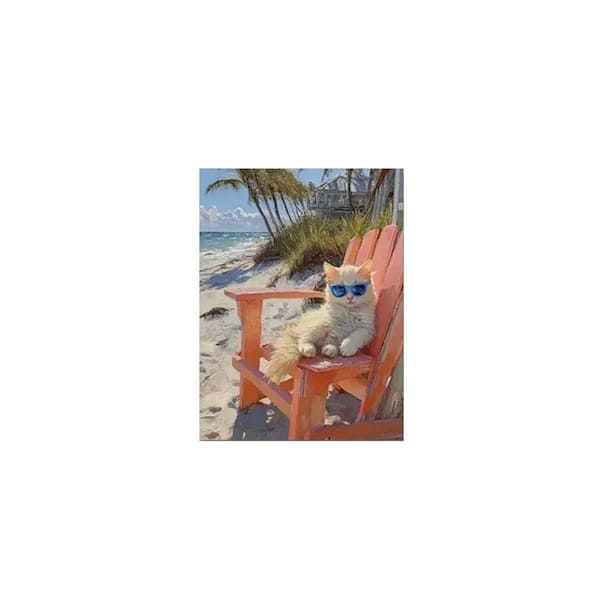 1pc 28x40inch Wrapped Wooden Frame Canvas Wall Art-Beach Scene