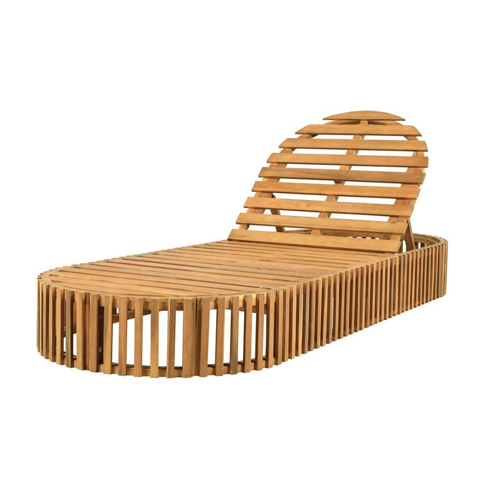 Outdoor Acacia Wood Chaise Lounge, Teak Finish, 300 lbs. Weight Capacity, for Patio, Poolside, Garden price history on PriceWatchPro