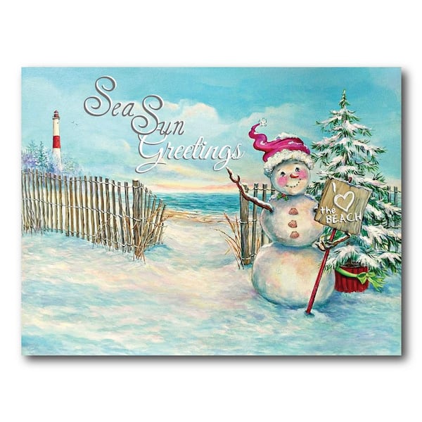 Courtside Market Sea Sun Greetings Gallery-Wrapped Canvas Wall Art 20 in. x 16 in.
