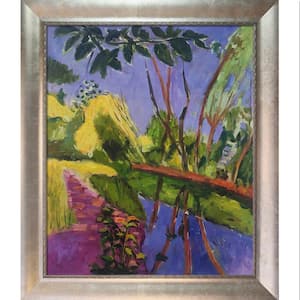 The Riverbank by Henri Matisse Champagne Scoop with Swirl Lip Framed Abstract Oil Painting Art Print 25 in. x 29 in.