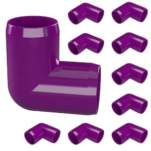 1/2 in. Furniture Grade PVC 90-Degree Elbow in Purple (10-Pack)