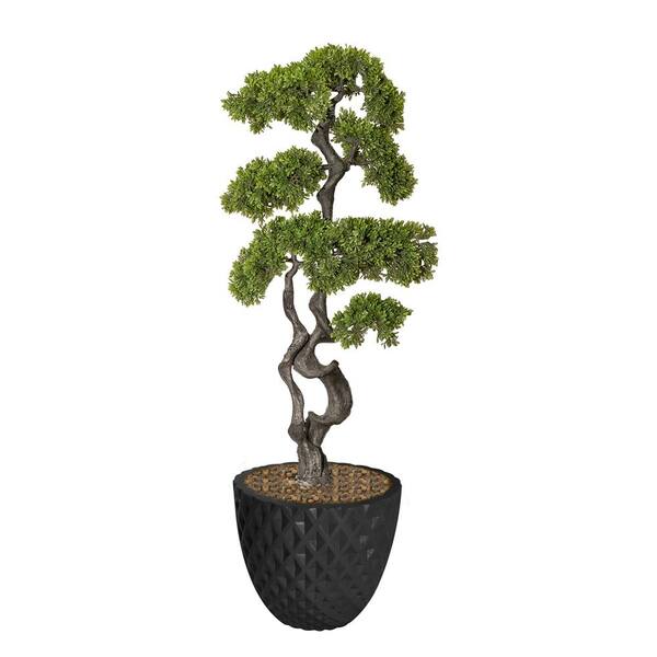 VINTAGE HOME 48" High Artificial Podocarpus Macrophyllus Plant With Fiberstone Planter