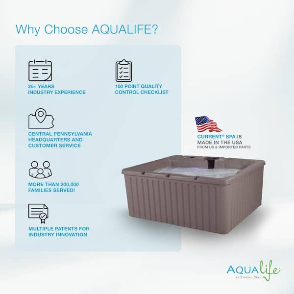 AquaLife Current 14-Jet 120 V Hot Tub, Seats 3-4, 3 Passive