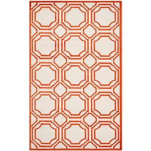 Amherst Ivory/Orange 6 ft. x 9 ft. Geometric Area Rug