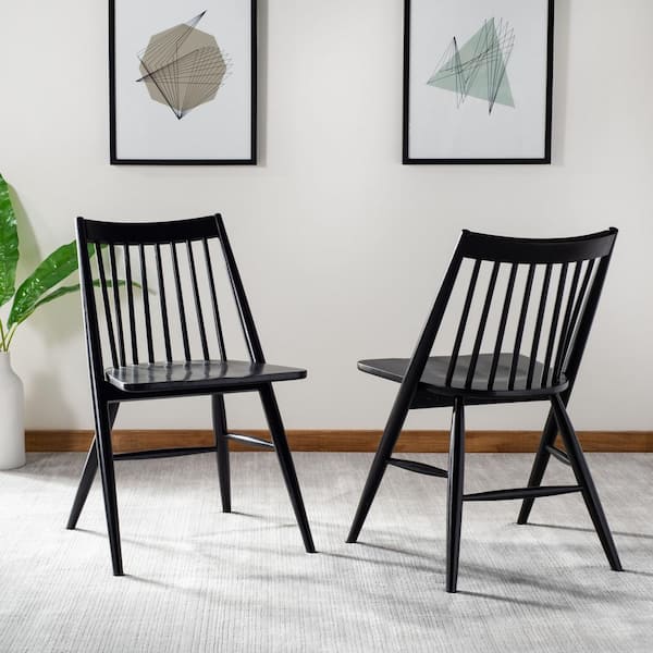 Safavieh Wren Black 19 In H Spindle, Black Spindle Dining Chairs Ikea