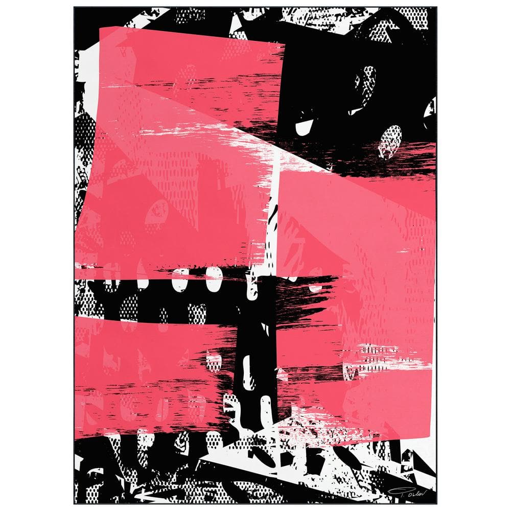 Pink and Black 8 ft. x 10 ft. Glitch N II Washable Abstract Art Felt Area Rug price history on PriceWatchPro