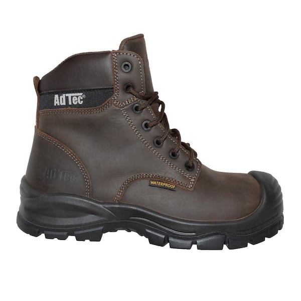 AdTec Men’s 10.5 M Brown Leather Moc Toe Work Boots EH Wedge Sole 9181- Apex: Men main image 4