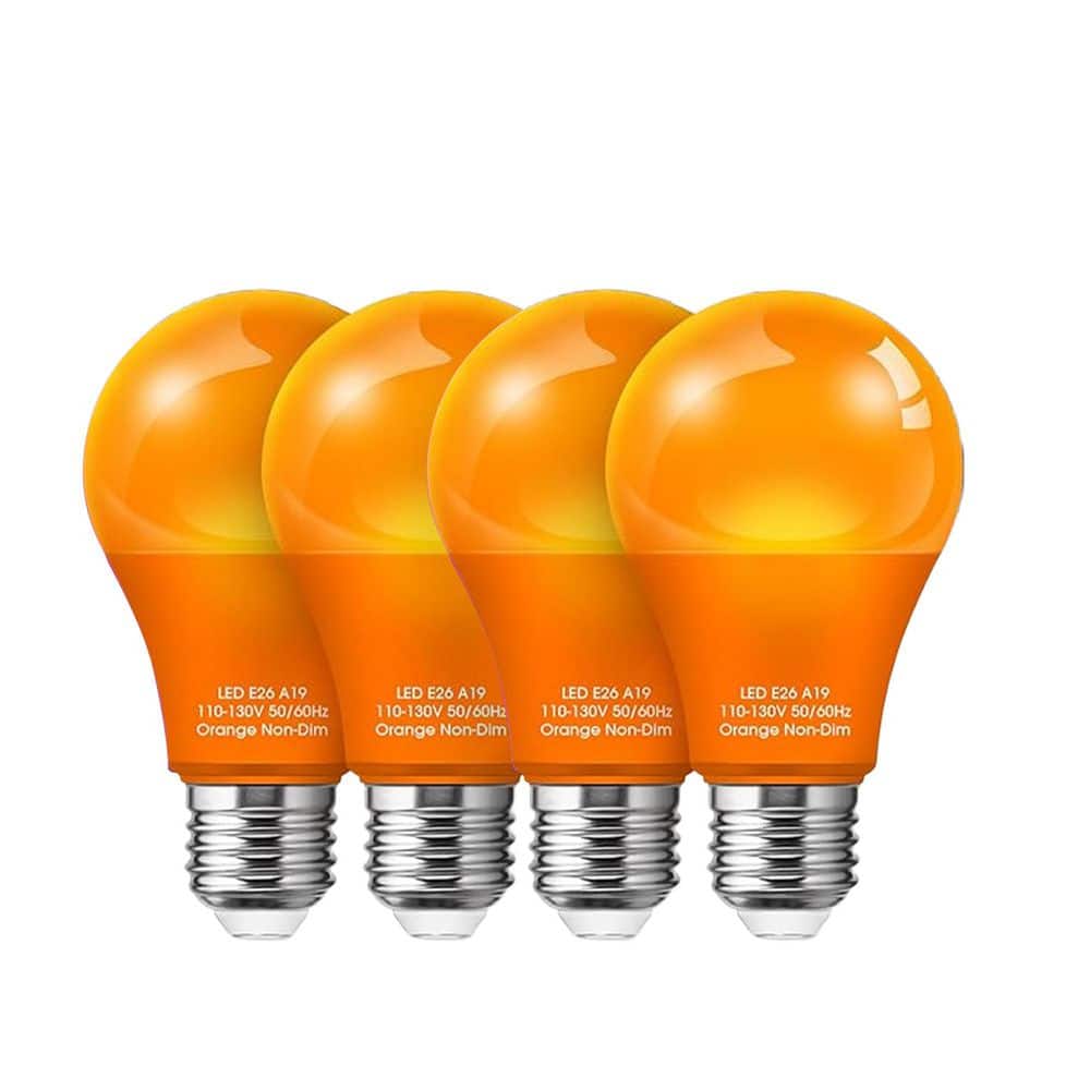 60W-Equivalent A19 9W Orange LED Halloween Bulbs, 900lm Non-Dimmable, 4-Pack price history on PriceWatchPro