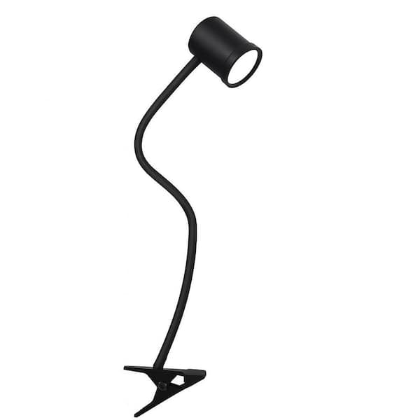 18.31 in. 3 Modes and 10 Brightness Black ‎Aluminum Clip-On Reading Light, Desk Lamp with 360° Gooseneck, Plastic Shade