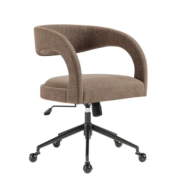 Pinnacle Upholstered Office Chair in Mocha Slub Weave Fabric