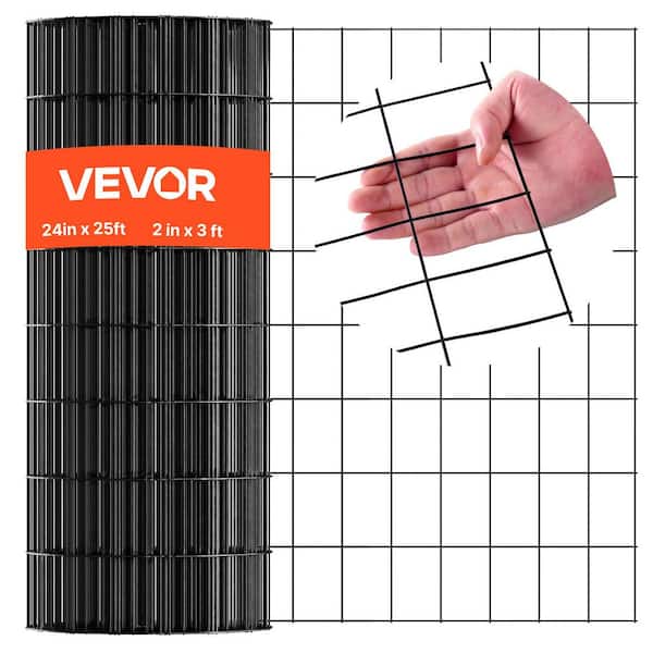 Hardware Cloth 24 in. W x 0.06 in. H Black Vinyl Free Standing Garden Galvanized Vinyl Coated 1 (Pack)-25 ft. L