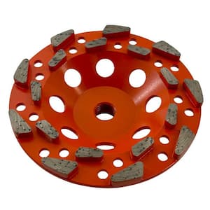 5 in. Concrete, Segmented Rim, 18 Diamond Blade Segments, Premium Aggressive Diamond Grinding Wheel, 5/8 in. 11 Arbor
