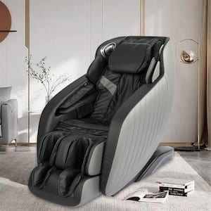 Jania Black Faux Leather Massage Chair With Bluetooth, Anti Gravity, Heat, Voice Control