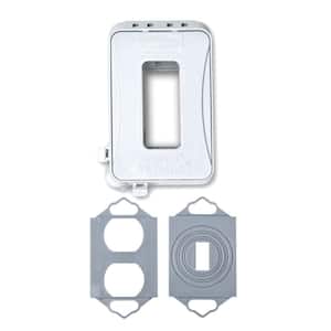 N3R Extra Duty PolyC White 1-Gang Expandable Weatherproof In-Use Electrical Outlet Cover for Outdoor Outlet