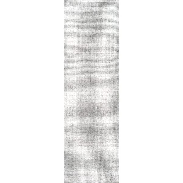 London Gray/Ivory 3 ft. x 8 ft. Solid Wool Runner Rug LONLD100333372608 ...