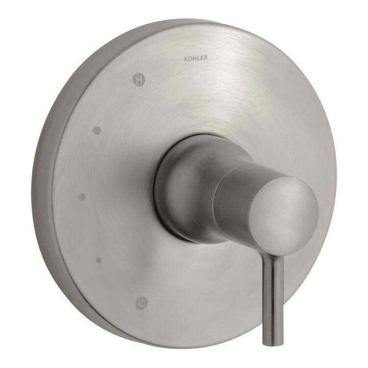 KOHLER Toobi Rite-Temp 1-Handle Tub and Shower Faucet Trim Kit with Lever Handle in Vibrant Brushed Nickel (Valve Not Included)